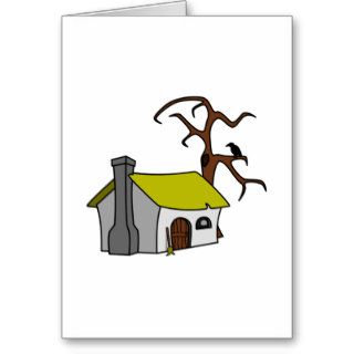 Cartoon Haunted House Greeting Cards