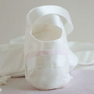 baby ballet slippers with silk trim by adore baby