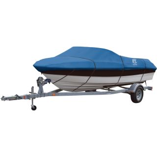 Classic Accessories Stellex Boat Cover — Blue, Fits 17ft.-19ft. V-Hull Outboard and I/O Runabouts (Beam Width Up to 102in.), Model# 20-148-110501-00  Boat Covers