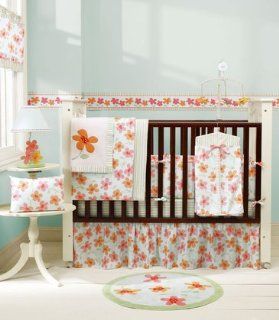 Sumersault Hannah 4 Piece Crib Set   Blue and Coral  Crib Bedding Sets  Baby