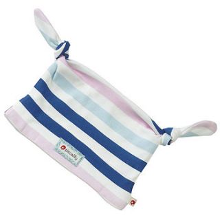 stripe double knot baby hat by piccalilly