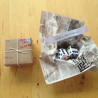 tiny package go for it dice by yeradessa