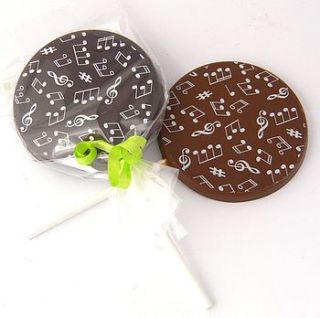 chocolate lolly with colourful designs by chocolate by cocoapod chocolate