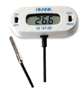 Hanna Instruments HI147 00 Checkfridge C Remote Sensor Thermometer with Stainless Steel Thermistor Probe,  50.0 to 150.0 Degree C Range Science Lab Meters