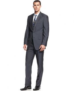 Calvin Klein Suit, Blue Herringbone Slim Fit   Suits & Suit Separates   Men
