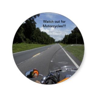 Motorcycle Awareness Round Stickers
