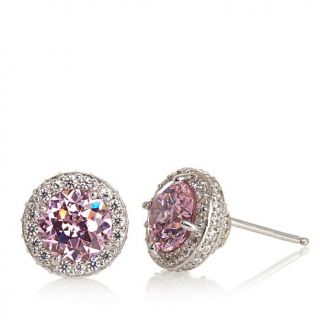 Jean Dousset 4.02ct Absolute™ Pink Round Solitaire Pavé Stud Earri
