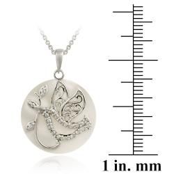 DB Designs Sterling Silver Mother of Pearl and Diamond Accent Bird Necklace DB Designs Diamond Necklaces