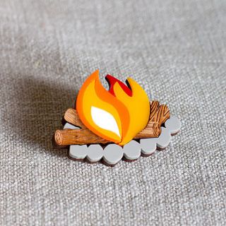 camp fire brooch by finest imaginary