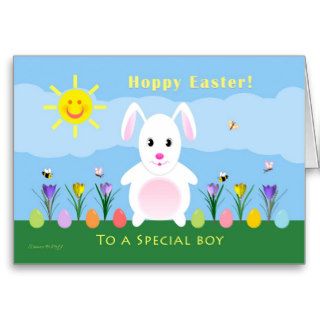Boy Happy Easter   Easter Bunny Greeting Cards