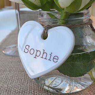 10 personalised name hearts by carys boyle ceramics