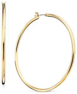 Lauren Ralph Lauren Silver Tone Crystal Accent Hoop Earrings   Fashion Jewelry   Jewelry & Watches