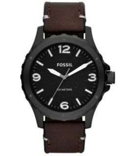 Fossil Mens Chronograph Nate Brown Leather Strap Watch 50mm JR1424   Watches   Jewelry & Watches