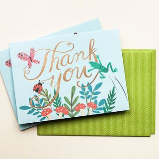 'forest friends' set of ten thank you cards by fox and star