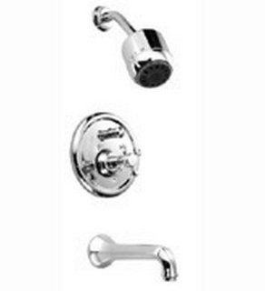 Jado 818/400/144 818 Series Pressure Balance Tub/Shower Set with Cross Handle, Brushed Nickel   Faucet Trim Kits  