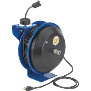 Coxreels EZ-Coil Safety Series Power Cord Reel with Single Receptacle — 50 Ft., Model# EZ-PC13-5012-A  Cord Reels