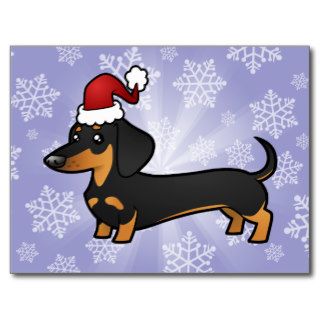 Christmas Dachshund (smooth coat) Post Card