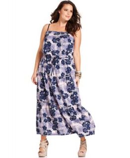 DKNY Jeans Plus Size Dress, Sleeveless Floral Print Maxi   Dresses   Plus Sizes