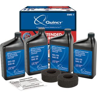 Quincy Extended Support and Maintenance Kit for Quincy Single Stage Compressors, Model# EWK-1  Air Compressor Start Up Kits   Oil