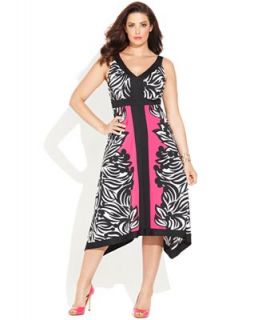 INC International Concepts Plus Size Dress, Sleeveless Handkerchief Hem Maxi   Dresses   Women