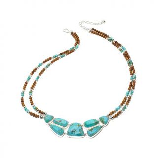 Jay King Brown and Blue Turquoise Sterling Silver 21 1/2" Necklace