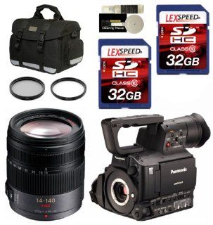 Panasonic AG AF100A + Panasonic 14 140mm + Case + 2 Filter + Two 32GB SDHC (10) Deluxe Kit  Camcorder Bundles  Camera & Photo