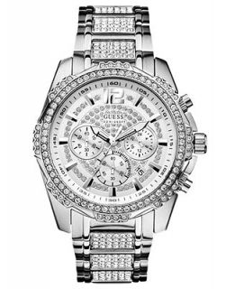 GUESS Watch, Mens Chronograph Crystal Accent Stainless Steel Bracelet 47mm U0291G1   Watches   Jewelry & Watches