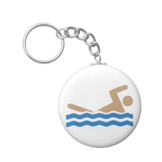 Swimming icon pictograph in color key chain