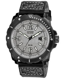 Citizen Mens Drive from Citizen Eco Drive Gray Nylon Strap Watch 46mm BM7276 01H   Watches   Jewelry & Watches