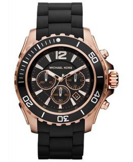 Michael Kors Mens Chronograph Drake Black Silicone Strap Watch 51mm MK8269   Watches   Jewelry & Watches