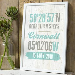 personalised bus blind coordinates print by the drifting bear co.