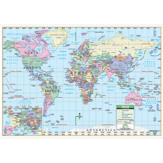 Universal Map World Primary Mounted Wall Map