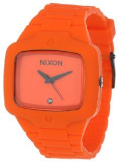 Nixon Men's A139 211 Rubber Analog Orange Dial Watch at  Men's Watch store.
