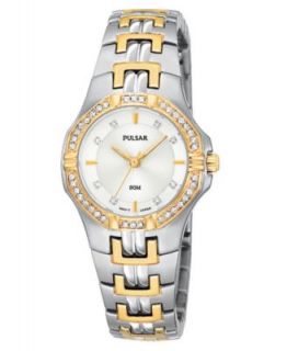 Pulsar Watch, Womens Two Tone Stainless Steel Bracelet 27mm PH7235   Watches   Jewelry & Watches