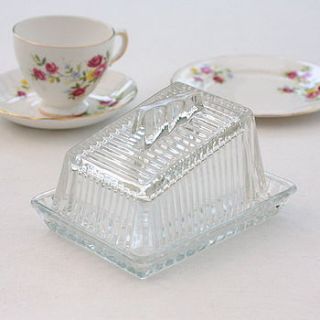 vintage glass butter dish by magpie living