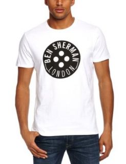 Ben Sherman Men's 140GM Button Logo Crew Neck Tee Shirt at  Mens Clothing store