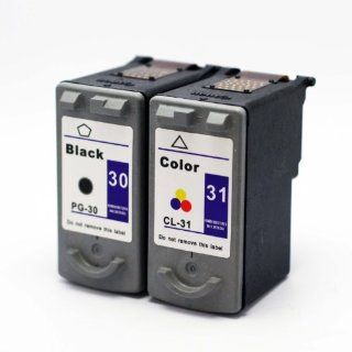 Remanufactured Canon PG30 PG 30 and CL31 CL 31 Tri Color Printer Ink Cartridge 2 Pack (1 Black + 1 Color) for CANON Printers PIXMA iP1800 iP2600 MP140 MP210 MP470 MX310 MX300 MP190 iP 1800 iP 2600 MP 140 MP 210 MP 470 M X310 MX 300 MP 190 Black Electronic