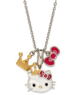 Hello Kitty Sterling Silver and 14k Gold Necklace, Princess Kitty Charm Pendant   Necklaces   Jewelry & Watches