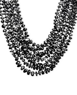 Onyx Necklace, Eight Row Onyx Chip   Necklaces   Jewelry & Watches