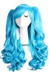 L email 50cm Long Blue Lolita Clip on Ponytails Cosplay Hair Wig Rw137  Costume Wigs  Beauty