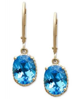 14k Gold Earrings, Blue Topaz Drop Earrings (14 ct. t.w.)   Earrings   Jewelry & Watches