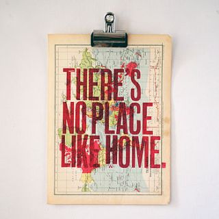 'no place like home' letterpress print by asintended