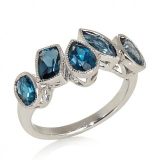 Multishape Gemstone Sterling Silver Band Ring