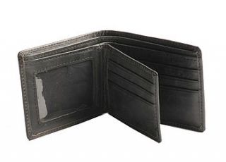 charcoal grey rugged leather wallet by simply special gifts