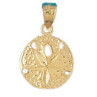 14K Gold Charm Pendant 1.7 Grams Nautical> Sand Dollars137 Necklace Jewelry