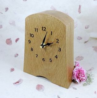 oak wood carriage style mantel clock by wooden keepsakes