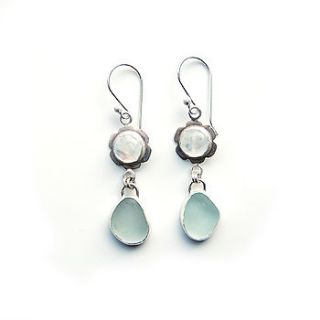 moonstone and sea glass earrings by tania covo