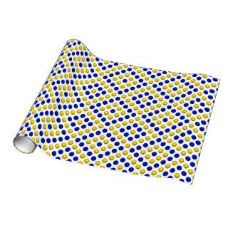 Yellow and Blue Basketball Pattern Wrapping Paper