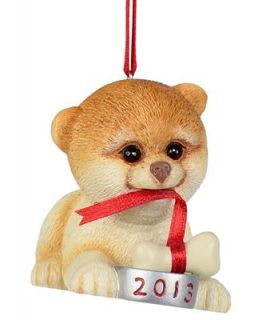 Department 56 Boo with Dated Dog Dish Ornament   Retired 2013   Holiday Lane