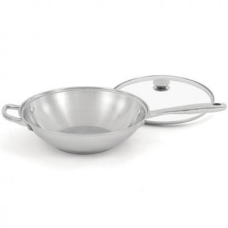 Wolfgang Puck 12" Stainless Steel Wok with Glass Lid